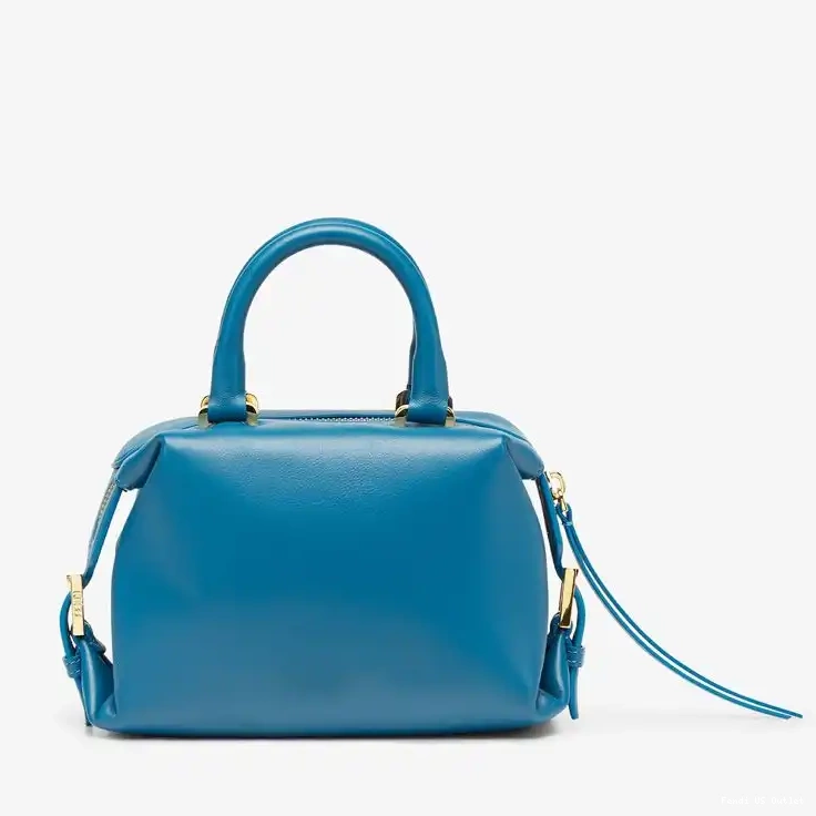 Cheap HOT In Bag Leather Mini FF Fendi Blue Nappa Cube 0605